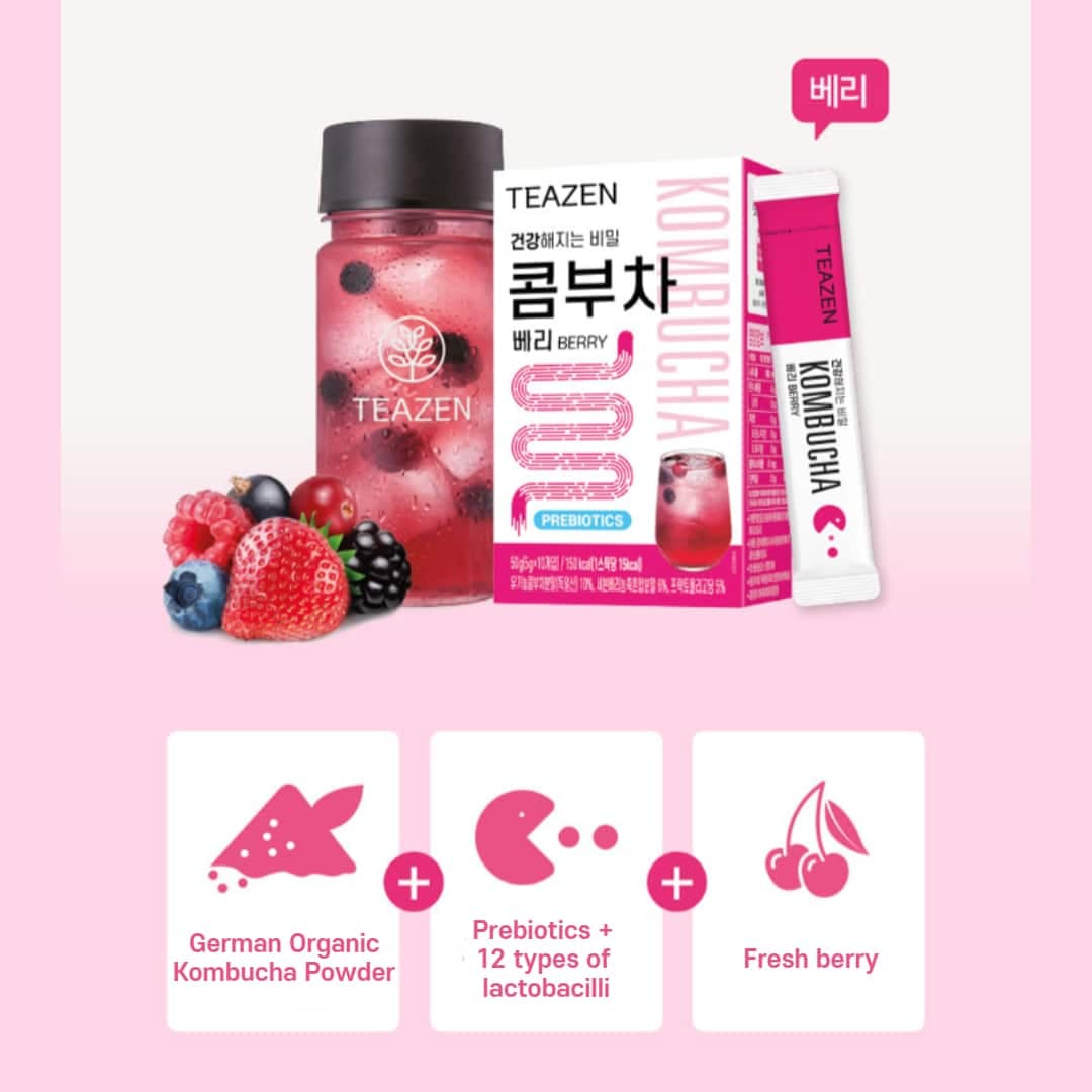 [TEAZEN]Kombucha Berry 5g x 10 sticks Prebiotics Berry Diet Tea 2
