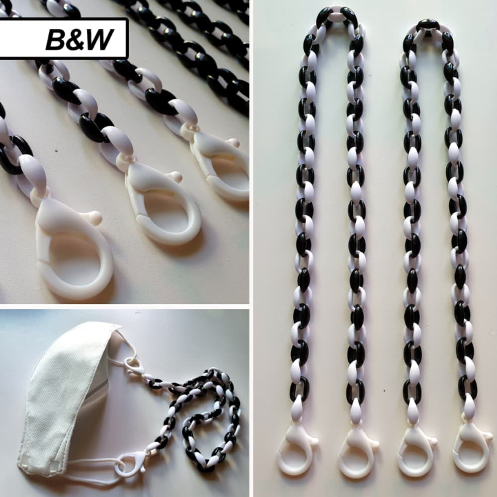 1+1 Black & White Mask Strap Chain Mask Necklace Holder 4