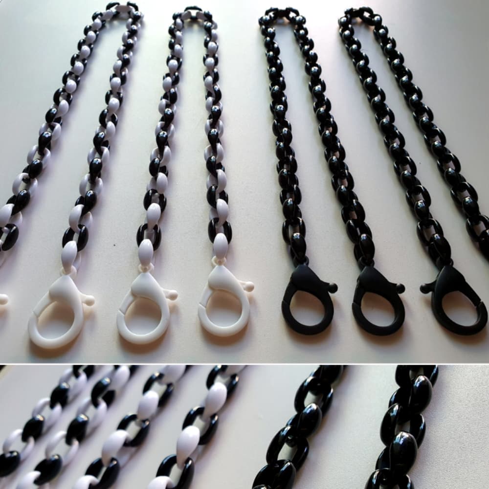 1+1 Black & White Mask Strap Chain Mask Necklace Holder 2