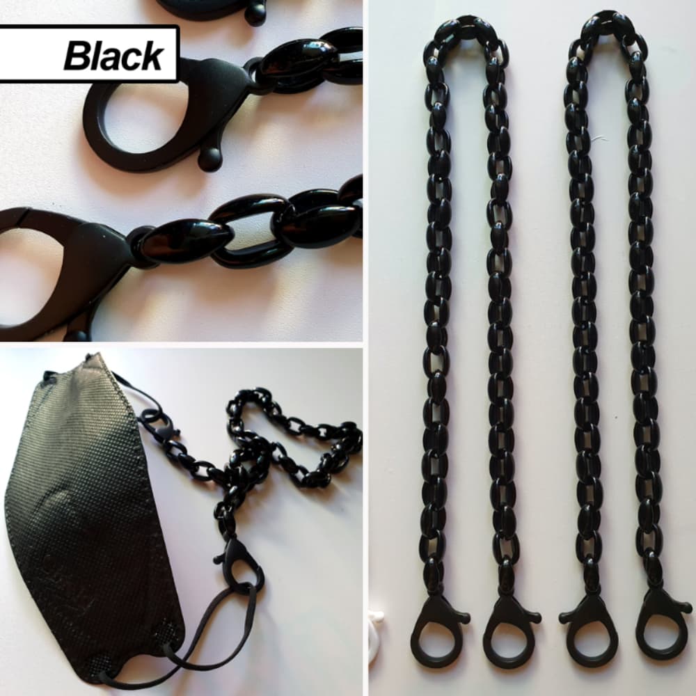 1+1 Black & White Mask Strap Chain Mask Necklace Holder 5