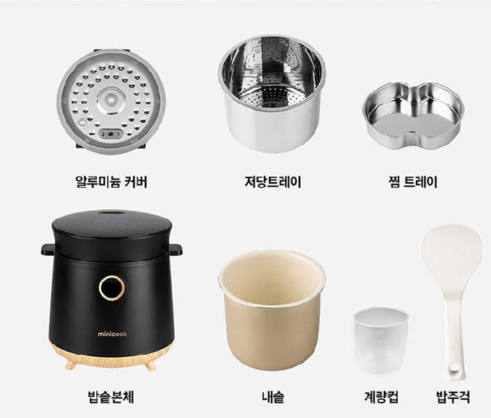 MINICOOK RICE COOKER 3person with Jjim Steamed dish Tray 6