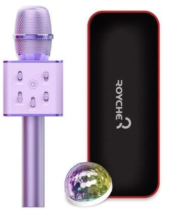 Royche Bluetooth Microphone Violet/Peach/Mint + Mini Mirror ball 2