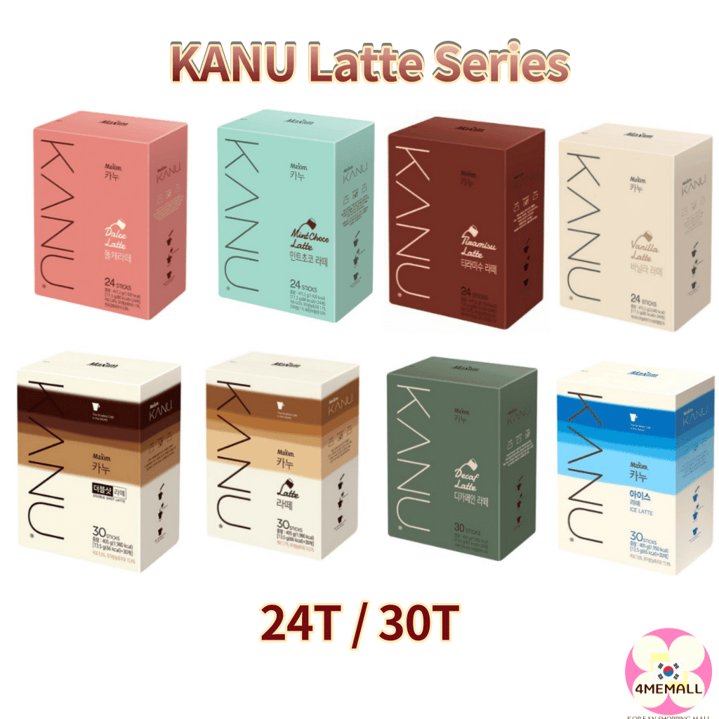 [ Maxim KANU Latte Series] Korea Kanu Coffee Mix 24T / 30T (Espresso MATCHA /Tiramisu /Vanilla /Decaf /Double Shot /Latte /Dolce latte / Ice latte)