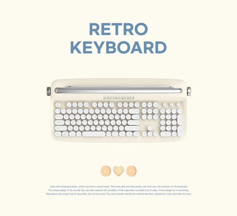 [Actto] W503 Korean keyboard Retro Wireless keyboard 5colors 3
