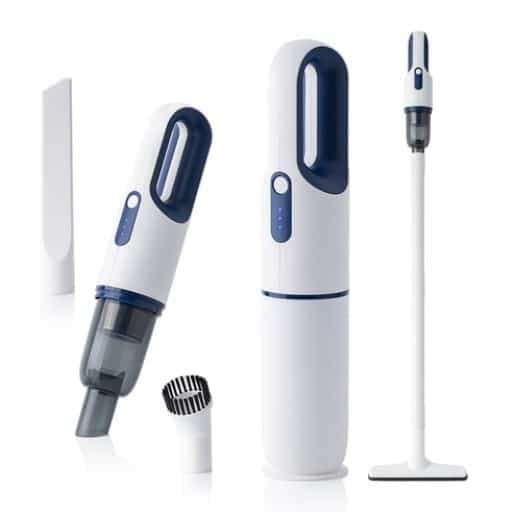 three types of mini vaccum clearners are displayed