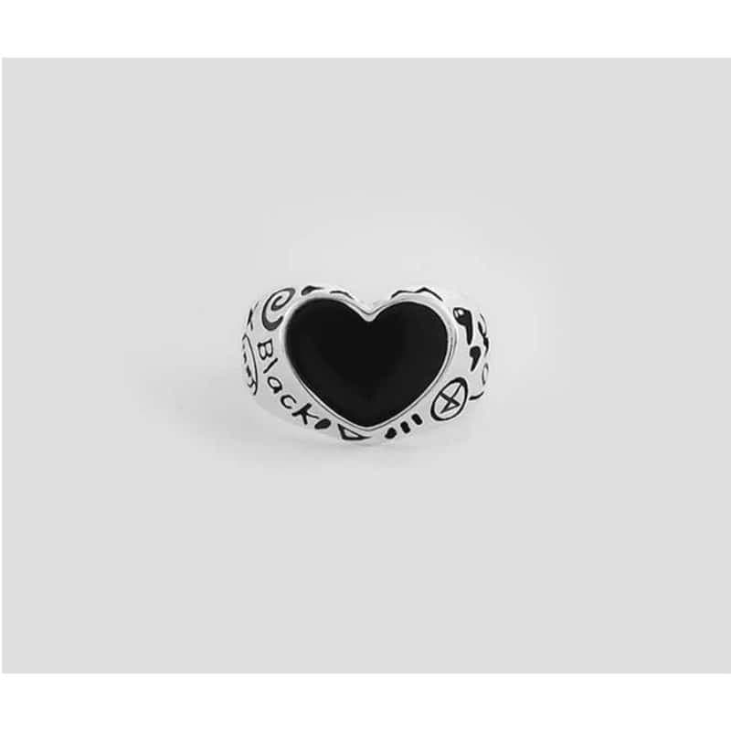 NONENON/ BLACK LOVE RNG SILVER925 (DOODLE)