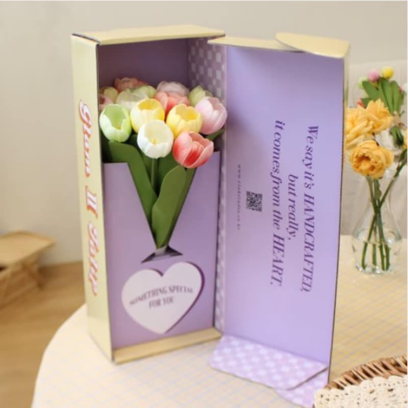 VIA K STUDIO/ Glam Mix Tulip Bouquet LED(Vase Included)