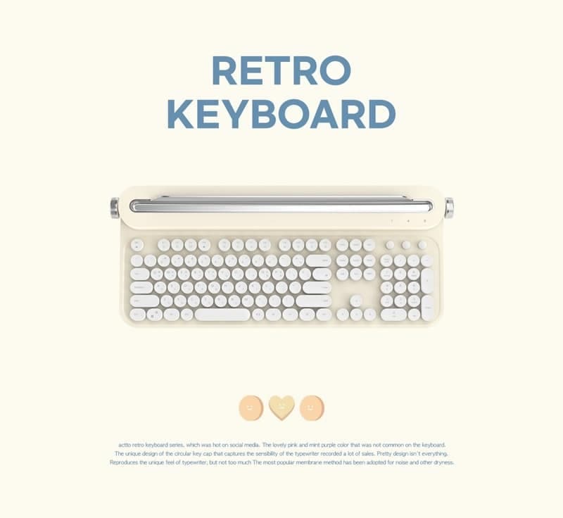 [ACTTO] B505 Korean Keyboard Retro Bluetooth Keyboard 5 Colors 2