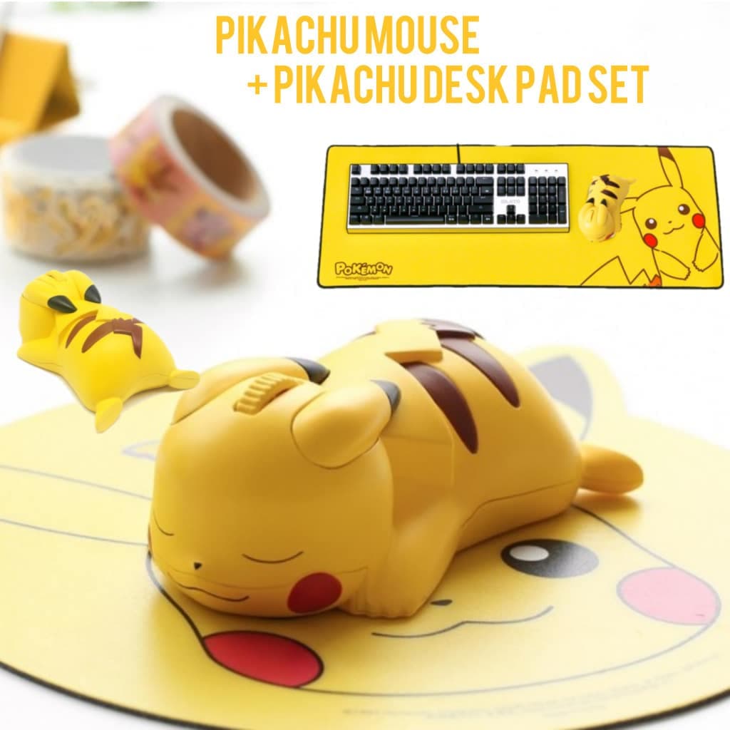 pikachu wireless mouse pokemon +pikachu Desk Pad