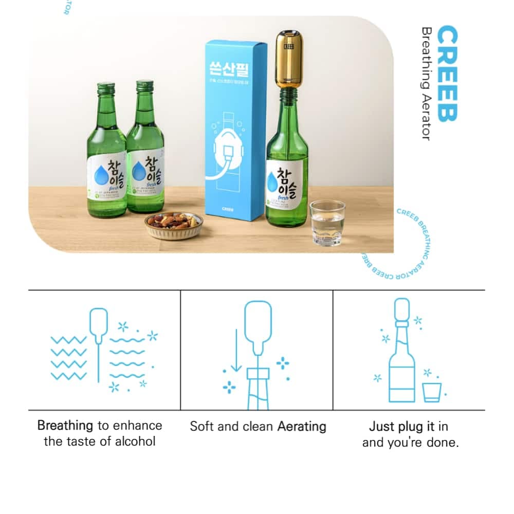 CREEB Soju Breathing Aerator for Wine Sake Portable Aerator 2