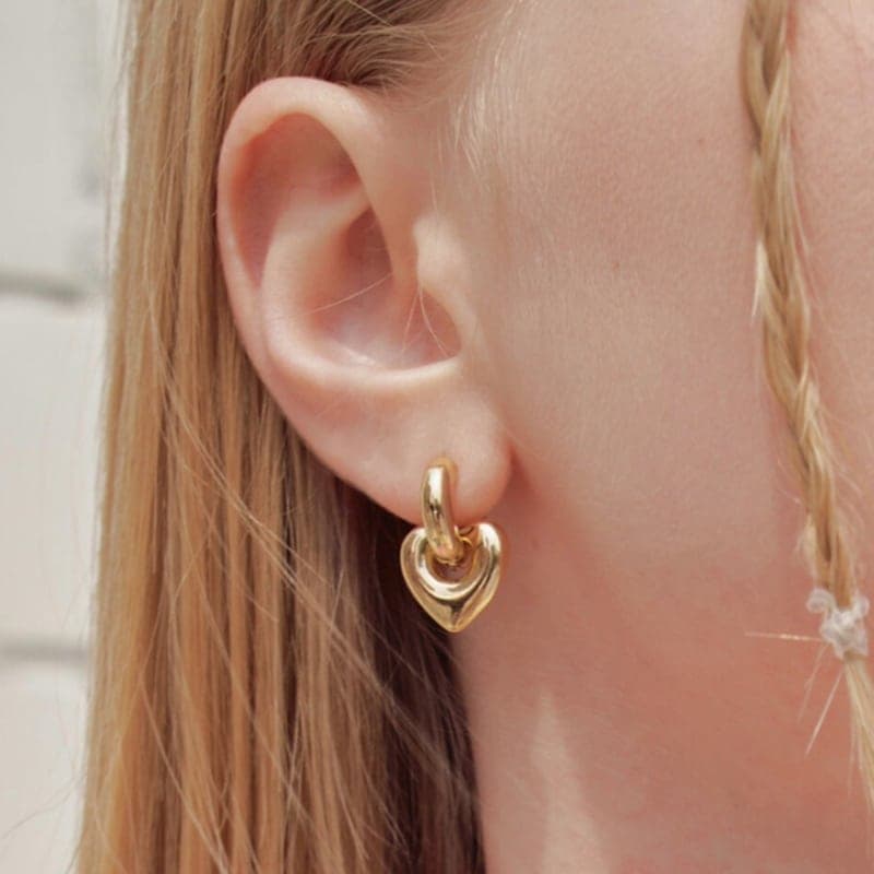 ENGBROX / puffy heart earring 2color / Wearing IVE, aespa