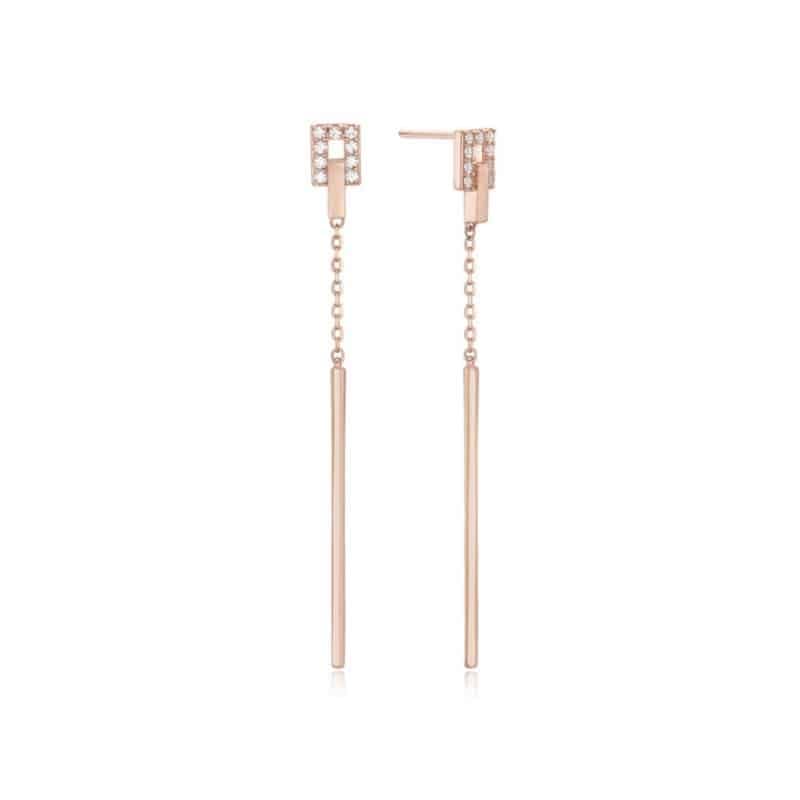 COTTINY / Chocolate Ring Chain Earrings