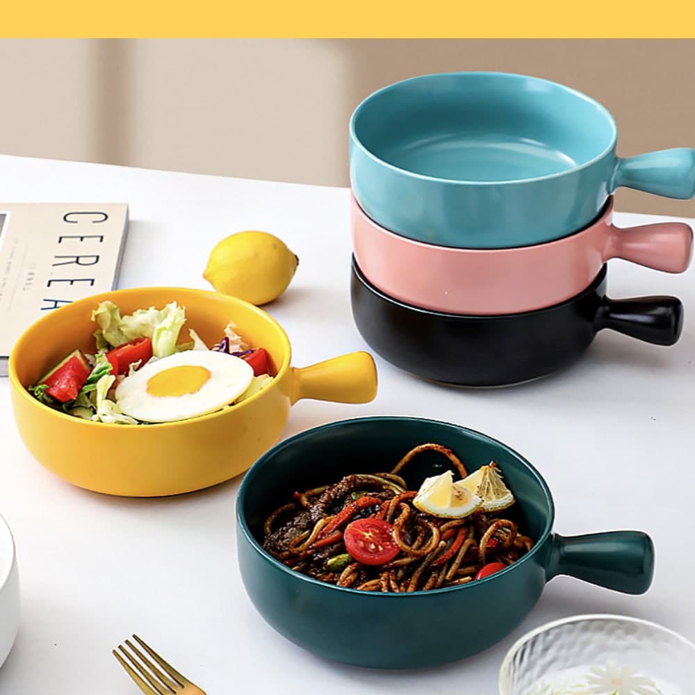 Ceramic Color Handle Dishes Side Dish Own Plate Own Dish 10 colors