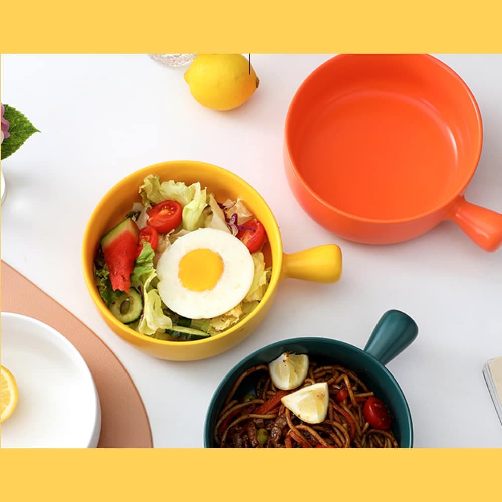 Ceramic Color Handle Dishes Side Dish Own Plate Own Dish 10 colors 2