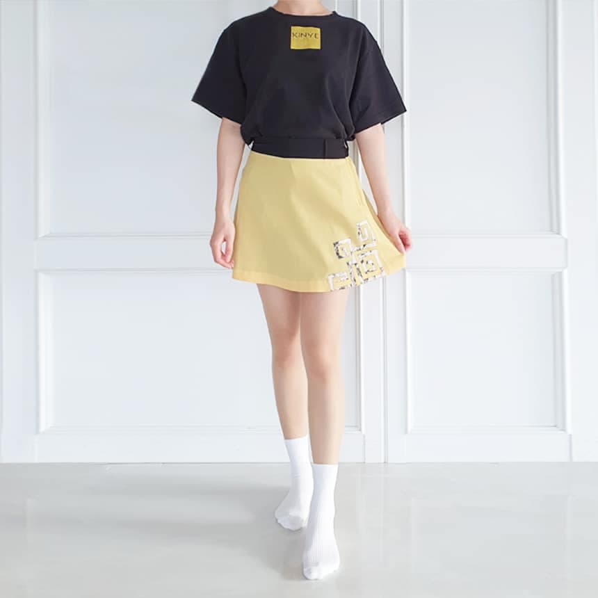 (KINYE_SK) Korean panting skirt - Yellow 5