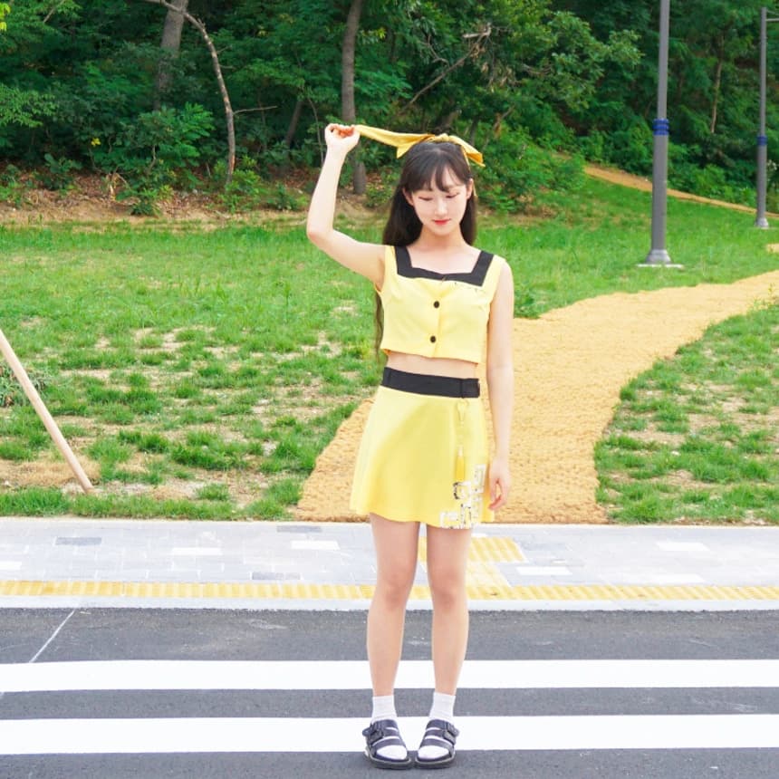 (KINYE_SK) Korean panting skirt - Yellow 3