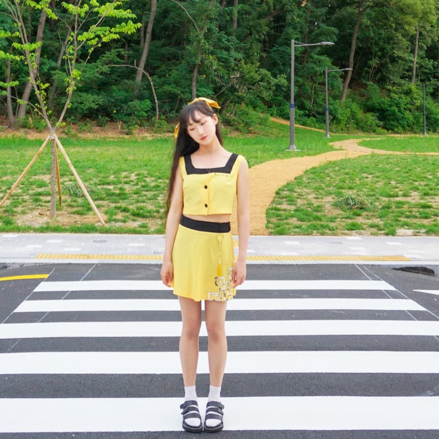 (KINYE_SK) Korean panting skirt - Yellow 4