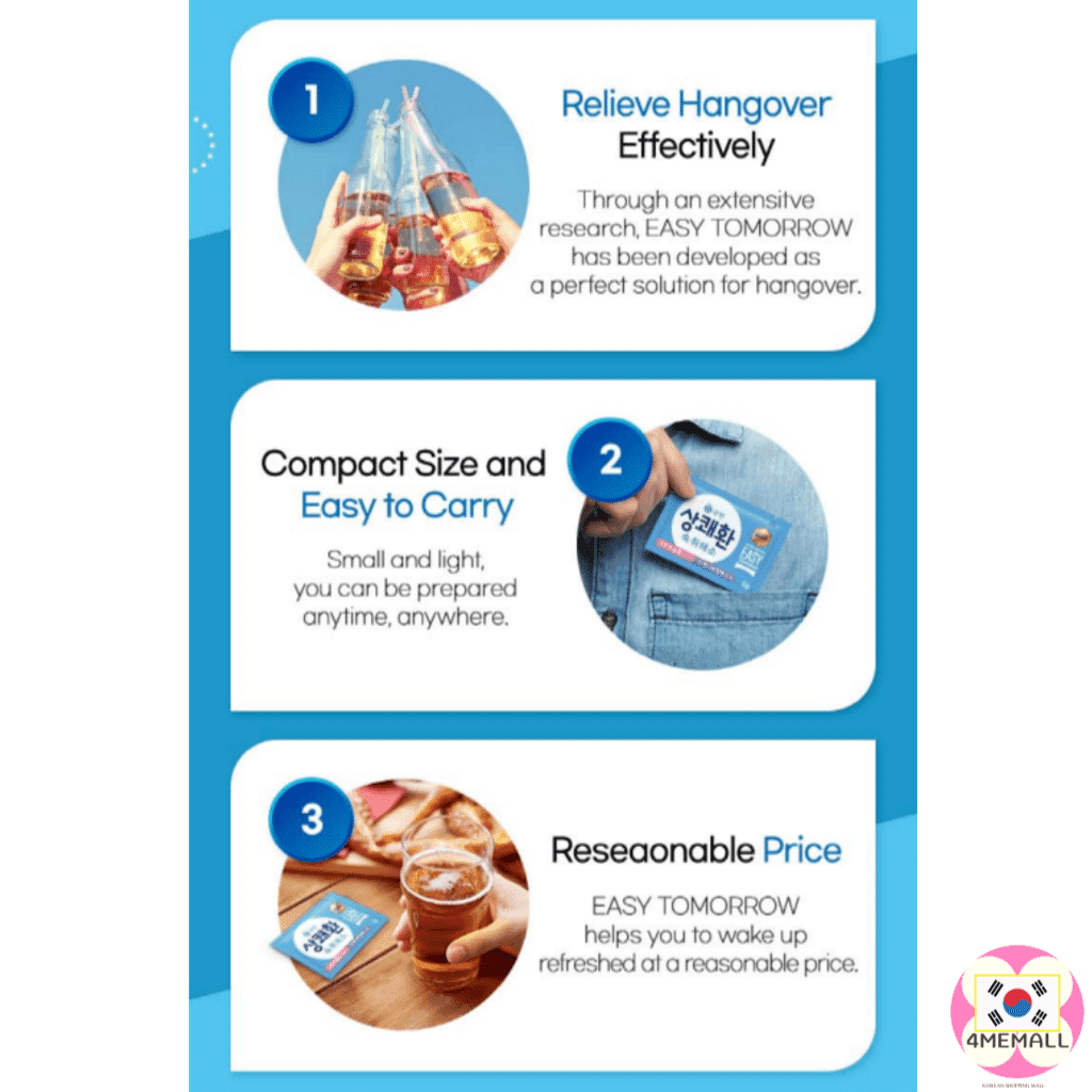[Q ONE] Qone EASY TOMORROW FRESH Hangover refreshing pill 3g x 10pack, Hangover Relief , Hangover Cure, Hangover, Samyang 4