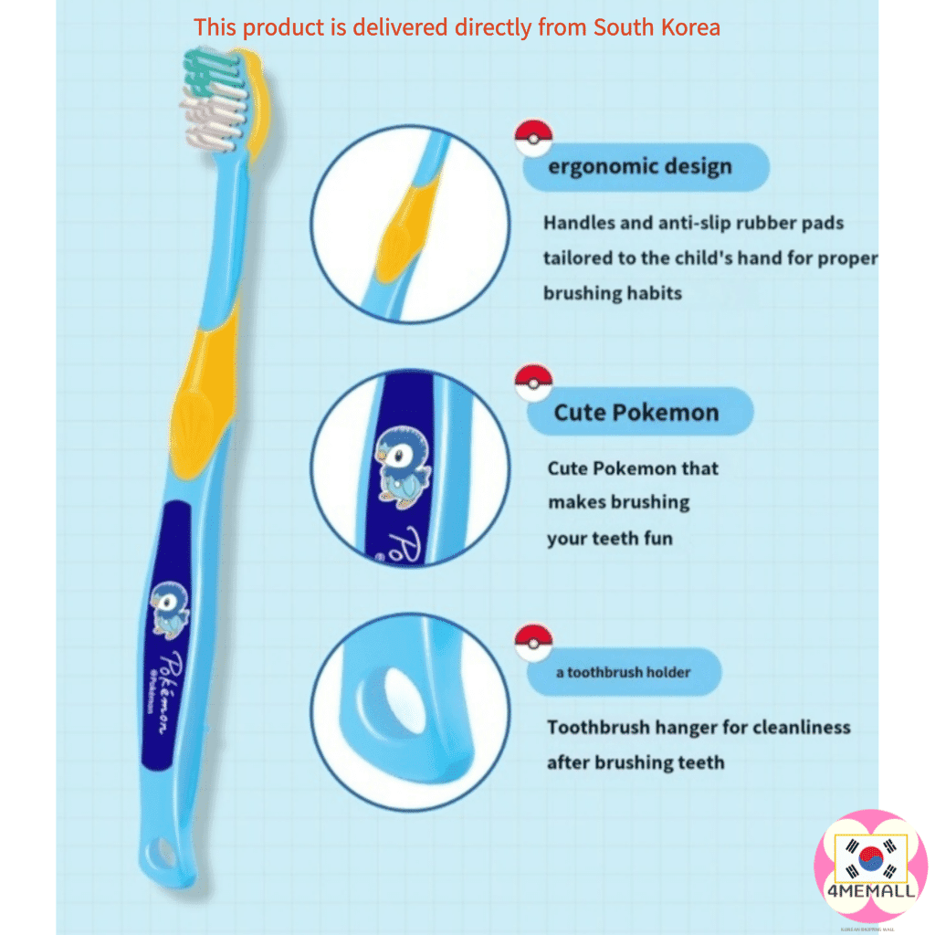 Perioe Kids 3 Step Children's Toothbrush 12pcs (Pikachu/ Piplup ) 3 to 13 years old Pokemon Kakao Kids Dental 5