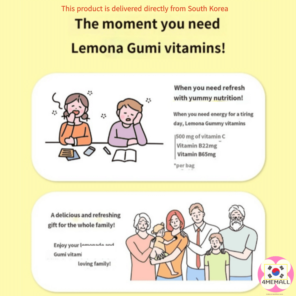 Korea Lemona Dr. You Gummy Vitamin 43g 1P Lemona Vitamin Jelly Lemona Vitamin Candy 5P, 10P, 20P 5