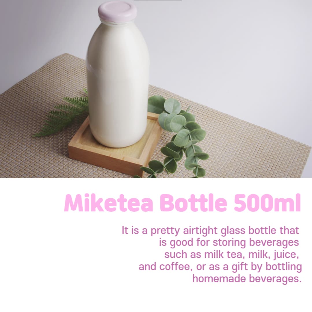 Glass Sealed Jar 500ml Glass Bottle Milk Juice Coffee Milk tea Jar with Lid 2