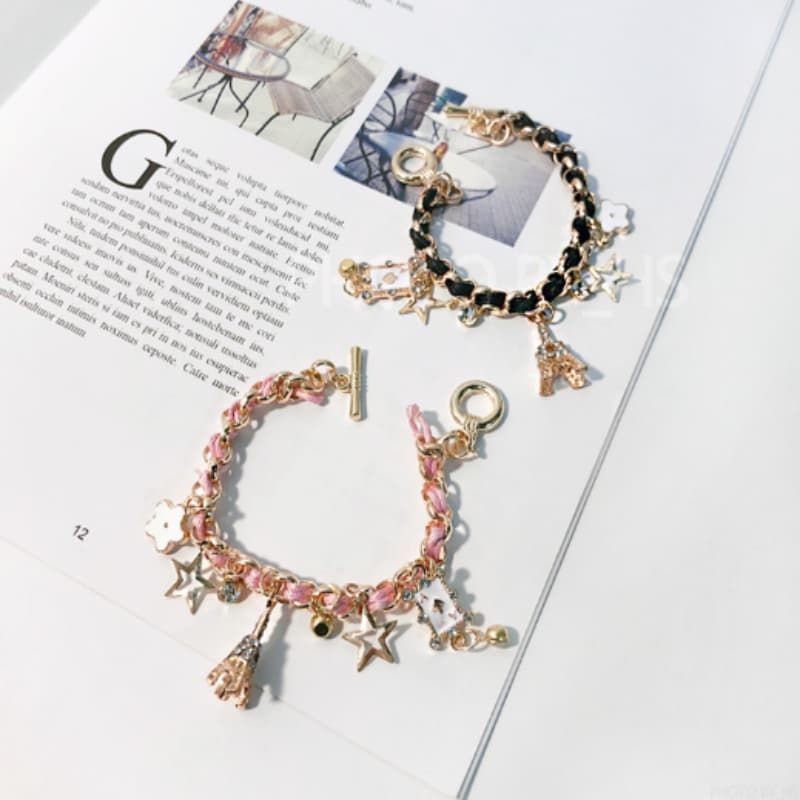 MARIENCOCO / Eiffel Tower and Pendant Bracelet 2colors