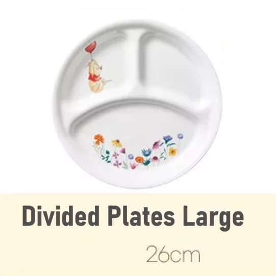 Corelle x Winnie the Pooh Divided Plates Set /Corelle USA set/ Kids Dinnerware Set/ Triple plate /Baby Food Tableware Set/Diet Tableware/Corelle set/ Winnie the Pooh Kitchen/Pooh plate/Pooh plate /Corelle/Single Meal 6