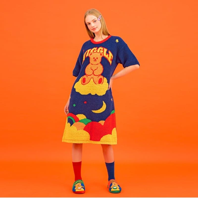 WIGGLE WIGGLE / pajama dress - Dreaming Wiggle Bear