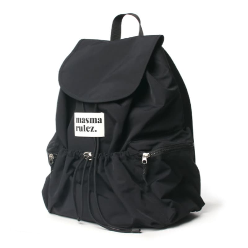 Masmarulez / String flap back pack - black-