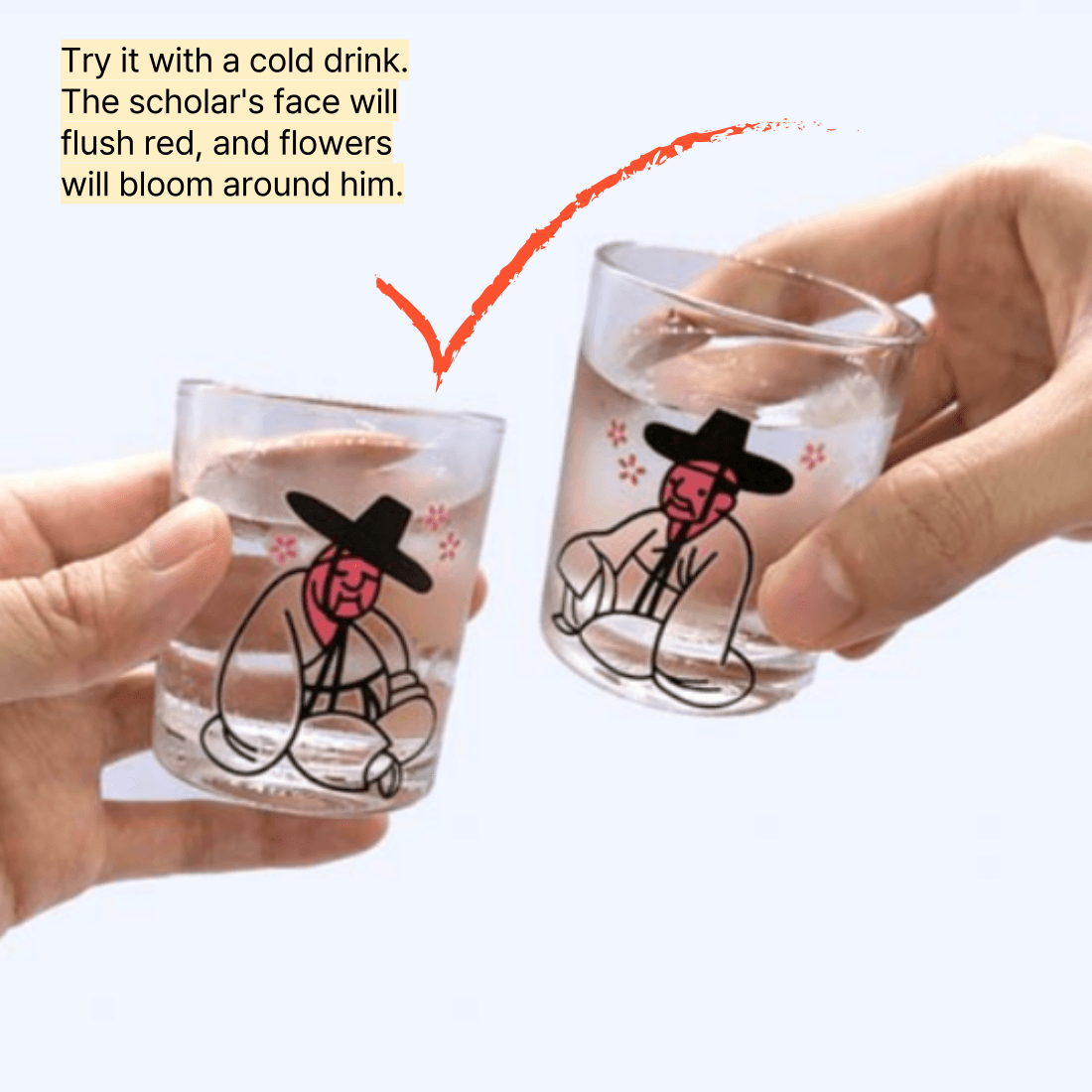Drunken Classical Scholar Korean Traditional Soju Shot Glass 3pcs Color-Changing 2