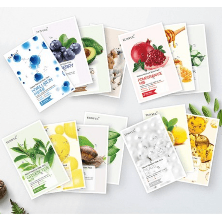 [Eunyul] Natural Moisture Mask Pack Set – 5 Types, 50 Sheets (10ea x 5 Varieties) 2