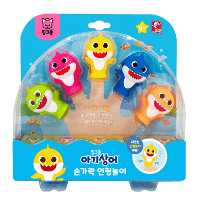 [Pinocchio x Pinkfong] Baby Shark Finger Puppet Bath Toy – Yellow, 1pc