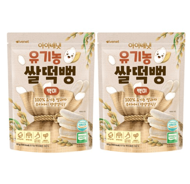 [iVENET] Organic Rice Puffs for Babies – Korean Baby Snack 40g x 2 pcs