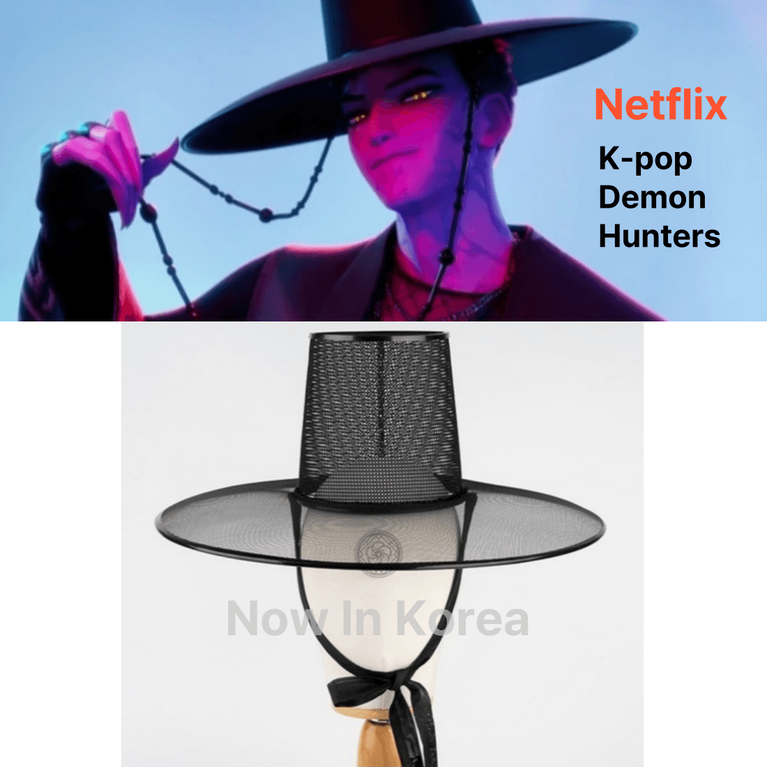 Netflix K-Pop Demon Hunters Korean Traditional Hat(Gat) One Layer Made In Korea