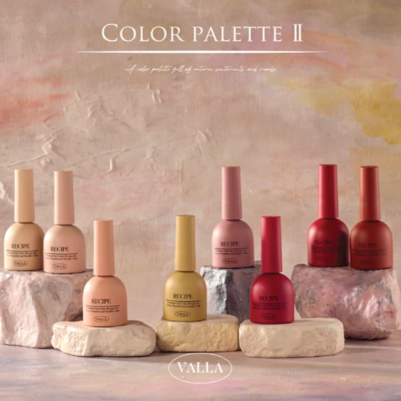 VALLA / COLOR PALETTE 2 Half syrup gel 1+1 / NAIL GEL