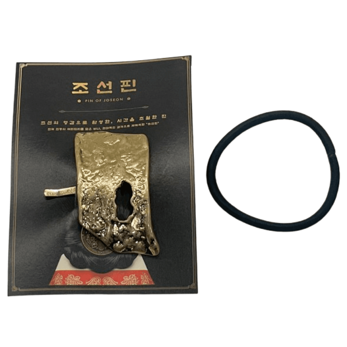 Pin of Joseon Texture Gold Hairpin – Sculpted Korean Binyeo Style Souvenir Hair Accessory, Hypoallergenic