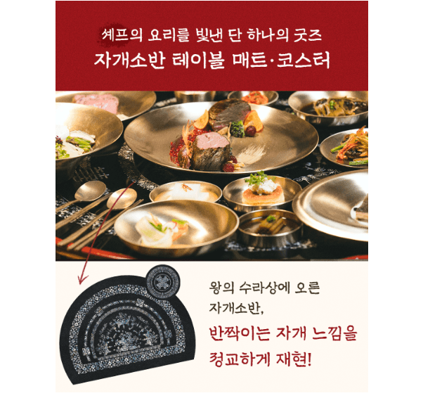Bon Appetit,Your Majesty K-Drama Official Goods-Table Mat + Tea Coaster Set