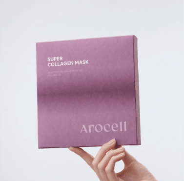 AROCELL Super Collagen Mask 12 Facial Sheet 5,000,000ppb Overnight Dual Matrix Hydrogel Masks with Low Molecular Weight Collagen for Elasticity Hydrating Anti-Aging Cooling Korean Skincare, 43g x 12ea 2