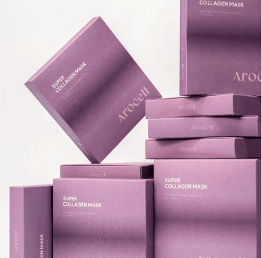 AROCELL Super Collagen Mask 12 Facial Sheet 5,000,000ppb Overnight Dual Matrix Hydrogel Masks with Low Molecular Weight Collagen for Elasticity Hydrating Anti-Aging Cooling Korean Skincare, 43g x 12ea 4