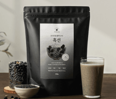 Premium Black Grain Shake Powder – Korean Black Soybean Meal Replacement, Plant-Based Protein, 500g