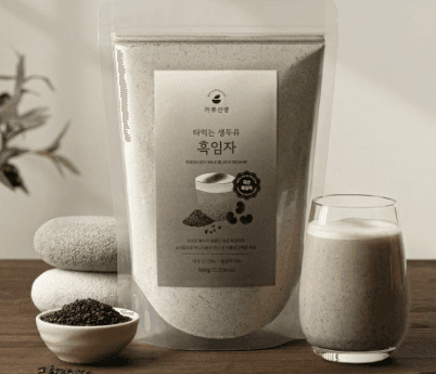 Black Sesame Soy Powder – Plant-Based Vegan Drink Mix with Korean Black Sesame, 500g