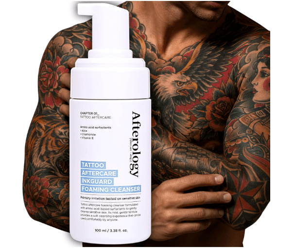 Afterology Tattoo Soap, Unscented Tattoo wash with Clean + Vegan Ingredients,aftercare wash for fresh ink,3.38 fl.oz