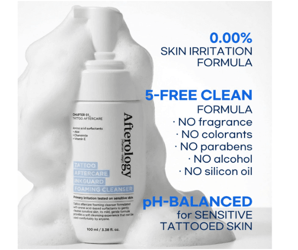 Afterology Tattoo Soap, Unscented Tattoo wash with Clean + Vegan Ingredients,aftercare wash for fresh ink,3.38 fl.oz 3