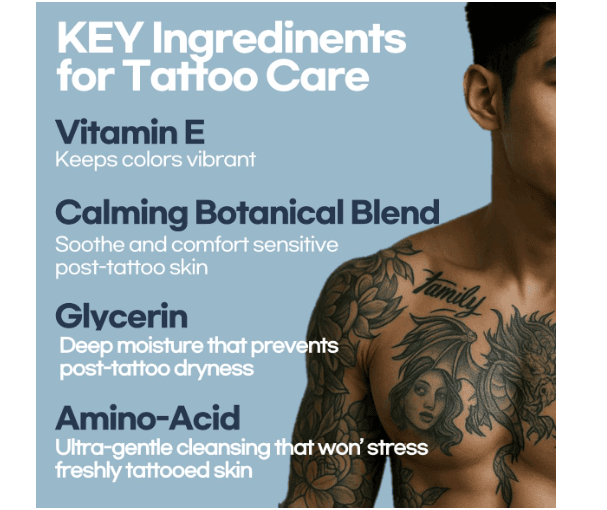 Afterology Tattoo Soap, Unscented Tattoo wash with Clean + Vegan Ingredients,aftercare wash for fresh ink,3.38 fl.oz 6