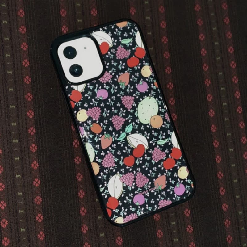 muse mood / black floral fruit (epoxy) / iPhone Case