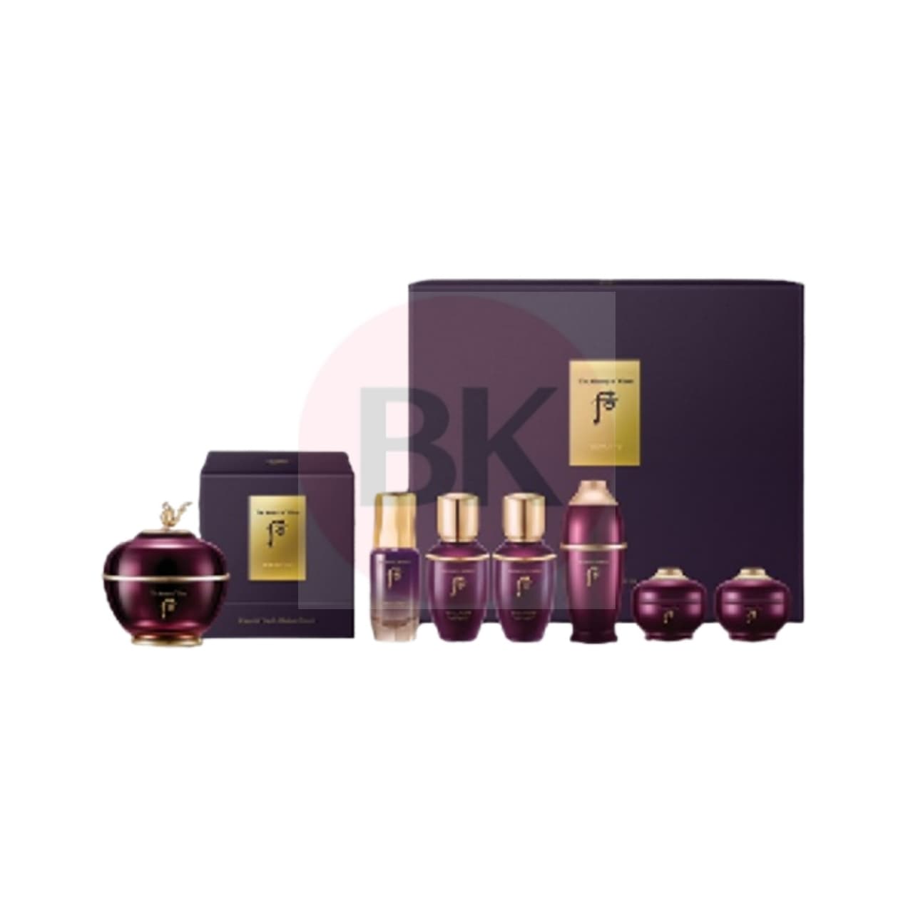 THE WHOO Whanyu Imperial Youth Contour Eye Cream Special Set with 25ml eye cream, 15ml eye cream, Whanyu Balancer, Lotion, Signature Ampoule, Essence, and Cream minis